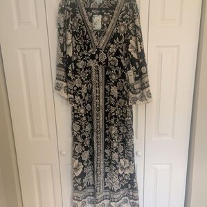 Black and White Floral Maxi Dress